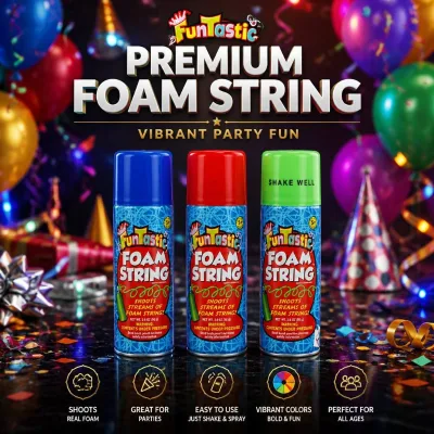 FunTastic Party Streamer Foam String with Long Distance Shooting Effect and Safe Non Flammable Composition for Stage Performance