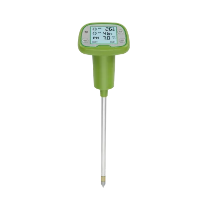 4-in-1 Soil Tester Meter with PH/Temp/Humidity/Light Detection, ℃/℉ Switch, Data Hold & Backlight for Agriculture/Gardening