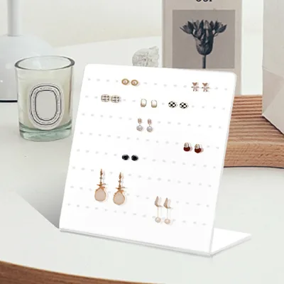 Custom Eco-Friendly Polished L-Shaped Acrylic Jewelry & Storage Display Stand for Earrings Ornaments Exhibition Promotion