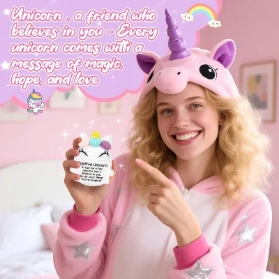 Crochet Animal Unicorn Back to School Gifts for Students Teachers Appreciation & Birthday Gift for Friends Daughter Mom Wife