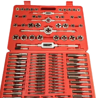 110Pcs/Set Tap and Die Set M2-M18 Screw Thread Metric Tap Die Sets of Hand Tools Kit Hand Threading Tools for Metal Working