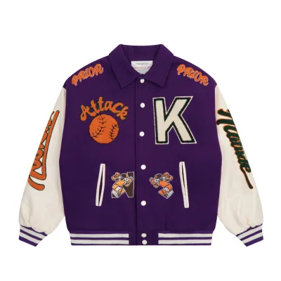 Men Custom Patches Embroidery Baseball Jackets Custom logo Autumn Coat