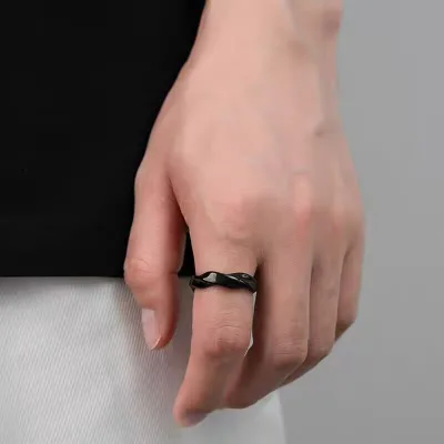 Mobius Titanium Steel Ring - Unique Design Vintage Style Light Luxury High-End Feel