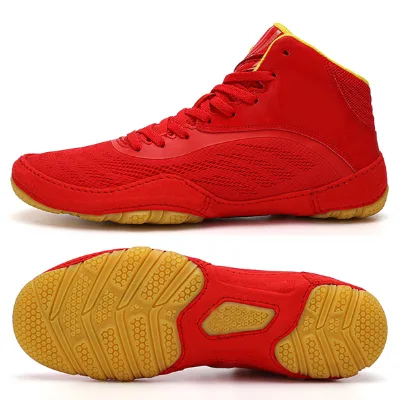 Oem High Quality Sample Chinese Day Key Boxing Boots Leather Custom Wrestling Shoes for Men