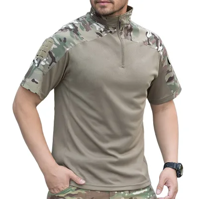 Men's Solid Washed Formal Short Sleeve Slim Fit Breathable T-Shirt with Custom Logo for Outdoor Training-Wholesale