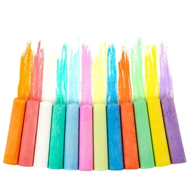 BESTLINE Mixed Color Chalk Box Set with White Chalk Non Toxic Long Lasting for School Classroom and Sidewalk Art