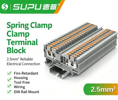 China Factory OEM ODM TP2.5 Din Rail Terminal Block GUV Push/Push-in/Spring Terminal Block 2.5mm²