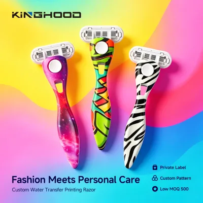 Private Label Women's Razor Custom Water Transfer Printing Razor OEM Beauty Brand Supplier Six Blade Shaving razor