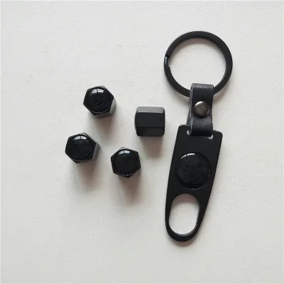 Automatic Black Alloy Customized Car Tire Car Tire Valve Caps Keyrings