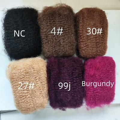 Hot Selling 4C Curly Human Hot Selling 10-20 Inches Kinky Virgin Human Hair Bulk Hair Extensions Raw Material for Afro Twist