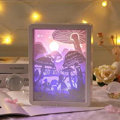 LED 3D ABS Carved Battery European Table Night Light Bedroom Bedside Decoration All Festival Gift Mother's Day Girlfriend