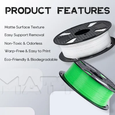 Matte PLA Filament No Bubble 1.75mm 1kg PLA Eco Friendly Flexible Plastic Filament for FDM 3d Filament Printer