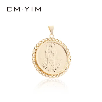 Virgin Mary Religious Medal round Coin Pendant for Women Catholic Fashion Charms
