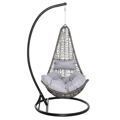 Weatherproof UV Resistant PE Wicker Steel Frame Outdoor Hanging Egg Swing Chair