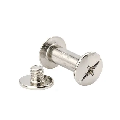 8mm to 80mm M5 Flat Head Chicago Binding Screw 304 Stainless Steel Solid Double Cap Screws Male Female Leather Chicago Screws