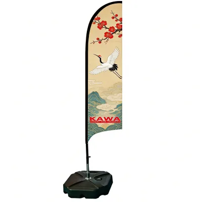 Professional Factory Lightweight Polyester Smooth Wrinkle Free 2.7m Teardrop Outdoor Advert Beach Flag Fiberglass Flagpole for