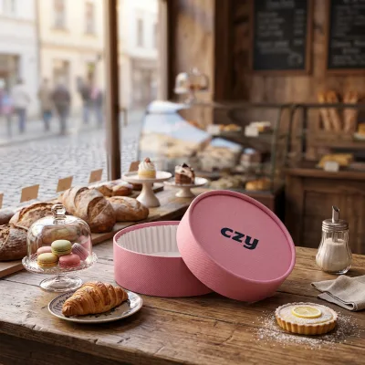 Oven Proof Eco-Friendly Biodegradable Recycled Materials Customizable Custom Printed Logo Rigid Round Paper Box