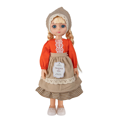 13 Inch White Skin Girl Doll Golden Hair & Blue Eyes Plaid Skirt &white Shoes Online Shop Girl Dolls for Sale