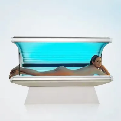 OUMIYA Customized 3500W Blue Light Germany UV Lamp Tube Lay Down Tanning Bed for Body Tanning Center