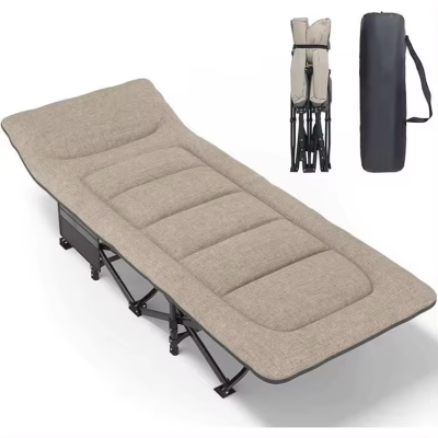 Whole Camping Cots Sleeping Cot with Quiet Pillow Fabric Metal Foldable Modern for Adults, 5-position Heavy Duty Folding