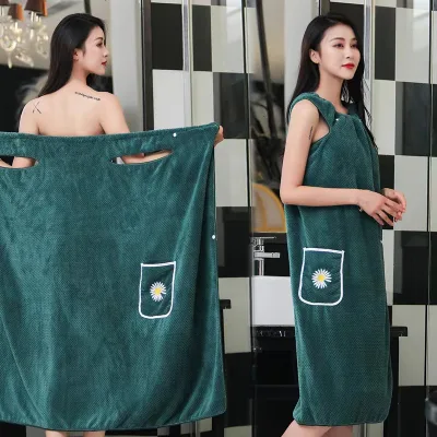 Wholesale Wearable Girl Microfiber Bath Robe Towel Wrap Wide Women Home Bath Towel Dress Soft Long Bath Skirt After Shower