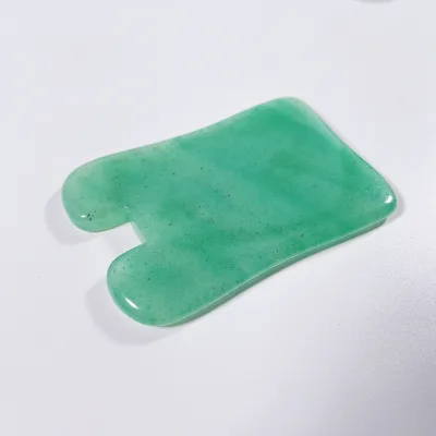 Huiying Chinese Supplier Massage Therapy Apparatues Concave Shapes Green Aventurine Gua Sha