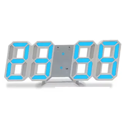 2025 Korea No. 1 Hot Sale Ins Modern Home Decor 3 Brightness Levels Night Light Wall Table Desk 3D White Digital LED Alarm Clock
