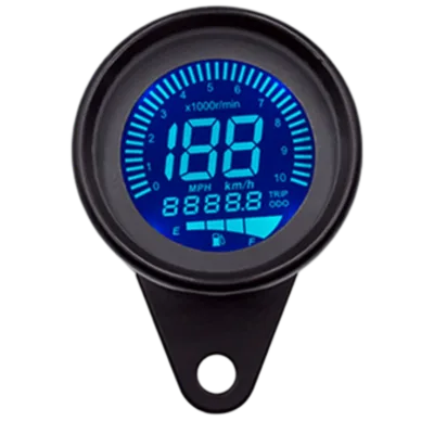 Premium Retro Multifunction LED LCD Digital Dashboard Fuel Tachometer Gauge Motorcycle Speedometer Odometer