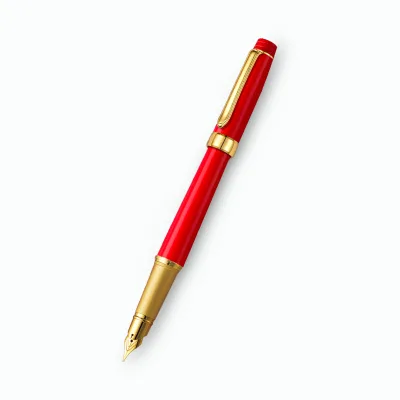 Luxury Vintage Classic Fountain Pen with Stainless Steel Gold Grip for Pen Collectors and Antique Lovers