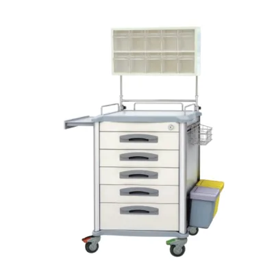Hospital Steel Emergency Trolley Cart Medical Equipment Class II 3-Year Warranty Hospital Furniture