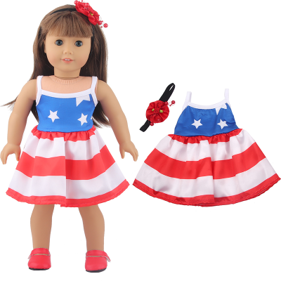 Flag Element Dress Fit 18 Inch Doll Doll Clothes Doll Dress