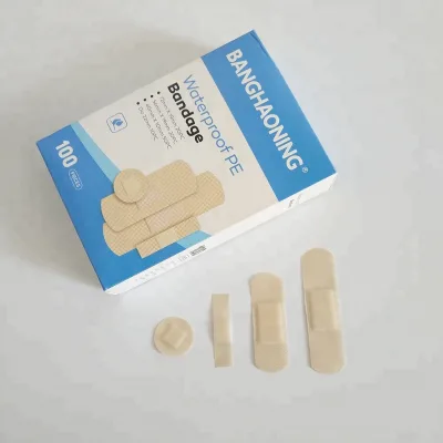 Waterproof Breathable Safety CE Certified Class I Bundle Band-aids Mesh PE Wound No DrugPlaster Skin Color Medical Adhesive