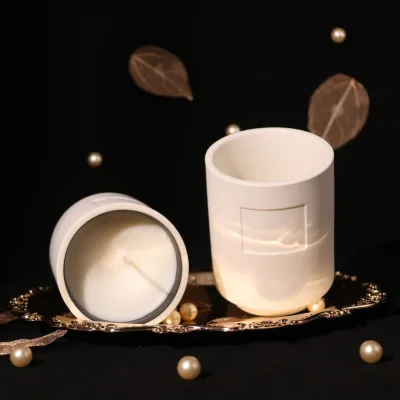 Customized Modern Handmade Ceramic Aromatherapy Soy Wax Scented Candles Flameless Long Burning Romantic Valentine's Day Diwali