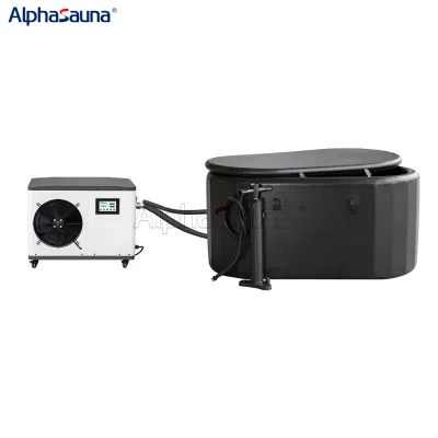 Black Folding the Cold Plunge Tub Ice Bath