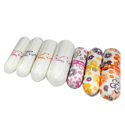 OEM Custom logo Wholesale Private Label Disposable Feminine Pad Organic Hundred Percent Cotton Cardboard Tampons for Women