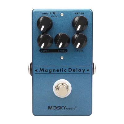 Moskyaudio Monoblock Analog Delay Guitar Effects Magnetic Delay Echo with Durable Metal Construction