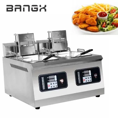 Hot Selling Fryer Adjustable Temp Auto Drain Oil for Fried Snack Chicken Cutlets Commercial Lifting Deep Fryer