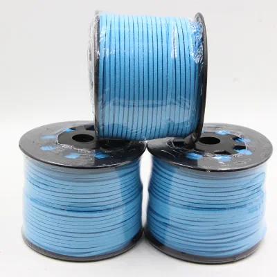 Factory Directly Sale Multi Colours 2.7,5,8,10mm Suede Cord Lace Flat Leather Cord Sold by Roll