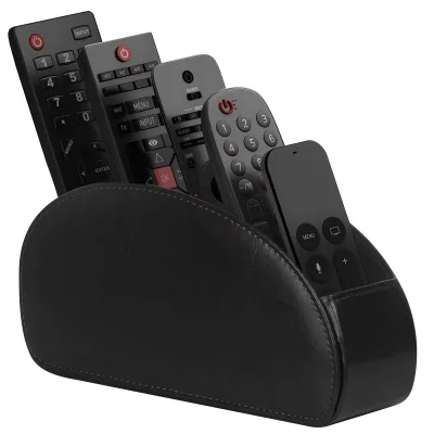 5 Grid Pu Leather Organizer Remote Control Holder Desktop Storage Box Phone Tv Cosmetics Brush Media Controllers