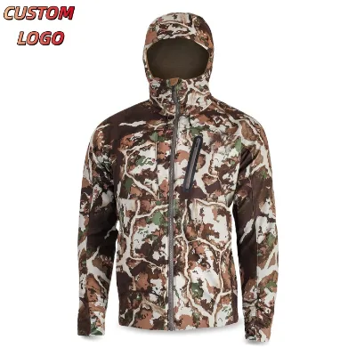 OEM Custom Logo Mens Softshell Hunting Jacket With Two Side Pockets