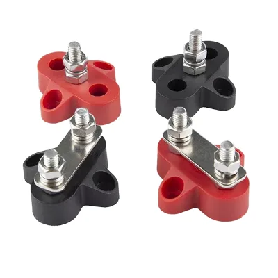 Power Distribution Terminal Block 48V M6 Battery Junction Block Red Black Studs
