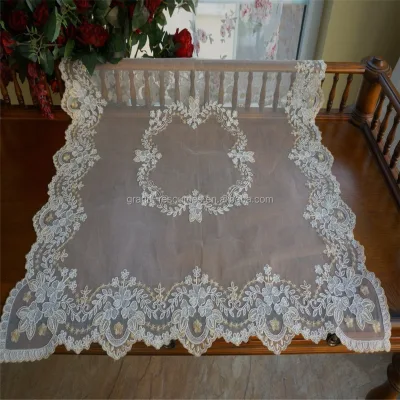 Fashion 120" Lace Tablecloths for Weddings Organza Tablecloth