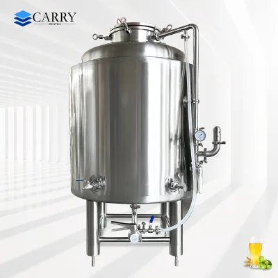 Stainless Steel 200L Beer Storage Tank with Pressure Vessel and Flange Manhole Doublr Jacketed Brite Tank for Craft Brewery Use