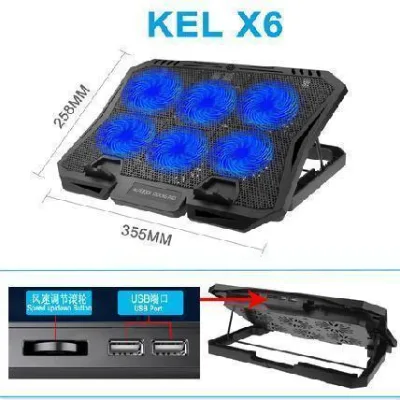 Hot Sell X6A 6 Fans Cooler Notebook Stand Cooler Para Laptop Cooling Pad With LCD