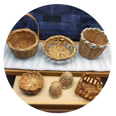 Miniature Doll House 1:12 Bamboo Baskets & Food Crate
