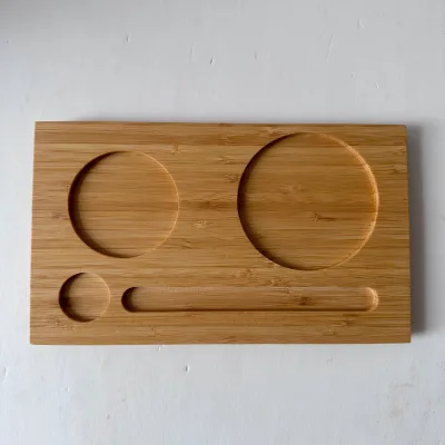 Natural Bamboo Serving Tray Modern Rectangular for Food Drinks Decor Vanity in Home Kitchen Bathroom Coffee Table Bed