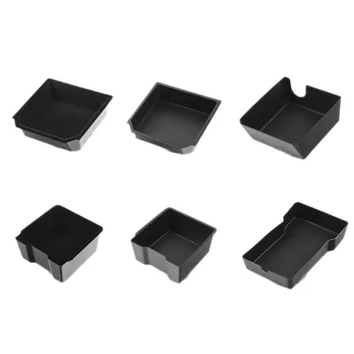 Tesla Universal Modern Plastic Center Console Storage Box with Cup Holder Car Interior Organizer Anti-Dust Stowing Tray Modified
