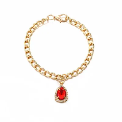 Gold Plated Bulldog Dog Collar with Crystal Pendant Stainless Steel Cat Necklace Fashionable Metal Cuban Chain Doggies Jewelry