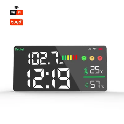 Smart WiFi DM165A-WiFi Decibel Meter Brightness Sampling Speed Adjustable Wall Mount Noise Humidity Temp Data Recorder Equipment
