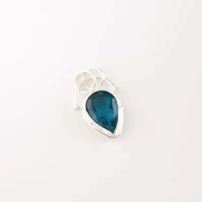 Handcrafted Zircon Gemstone Pendant Silver Plated Gift for Women with Zircon As Main Stone